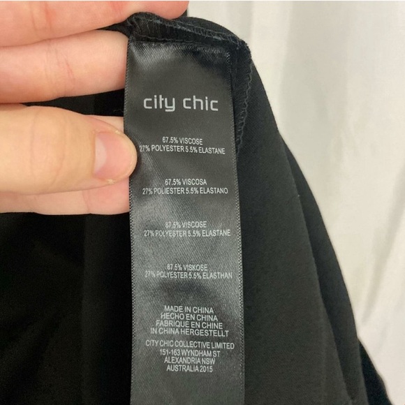 City Chic Nordstrom NEW Women's Size Small Black Frill Shoulder Dress NWT - Picture 7 of 9